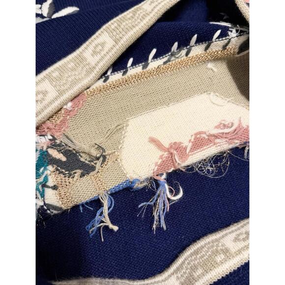 Vintage Sweater Kitsch Cottage Scene Novelty Cottagecore RARE Giacca Fashion - Picture 7 of 8